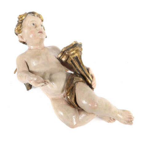 Bildschnitzer des 18./19. Jh. wohl Italien, ''Leuchterengel'', Holz ge… - photo 1