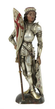 Bildschnitzer des 19. Jh. ''Ritter mit Fahne'', Holz geschnitzt, polyc… - фото 1 Bildschnitzer des 19. Jh. ''Ritter mit Fahne'', Holz geschnitzt, polyc… - фото 1