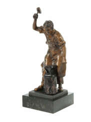 Bildhauer des 19./20. Jh. ''Schmied'', Metallguß patiniert, vollplasti…