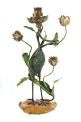 Skulpturale Tischlampe mit Reiher Frankreich, um 1900, anonymer Meiste…