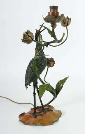 Skulpturale Tischlampe mit Reiher Frankreich, um 1900, anonymer Meiste… - photo 2 Skulpturale Tischlampe mit Reiher Frankreich, um 1900, anonymer Meiste… - photo 2