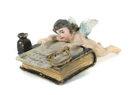 Bildhauer des 19./20. Jh. ''Briefschreibender Amor'', Wiener Bronze, f… - photo 1