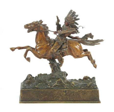 Curtis, T. Bildhauer des 19./20. Jh. ''Reitender Häuptling'', Wiener B… - фото 1
