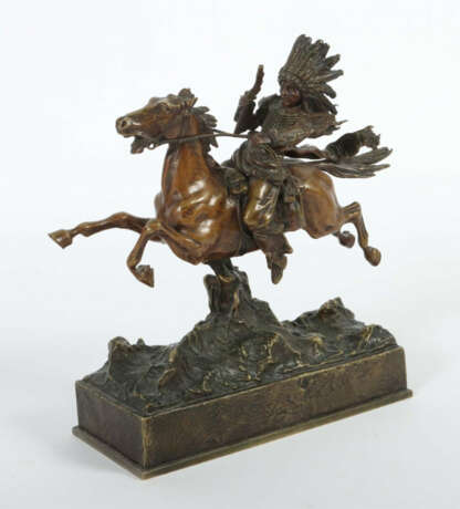 Curtis, T. Bildhauer des 19./20. Jh. ''Reitender Häuptling'', Wiener B… - фото 2