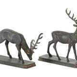 Bildhauer des 20. Jh. ''Paar Hirsche'', Eisenguß patiniert, zwei vollp… - photo 1
