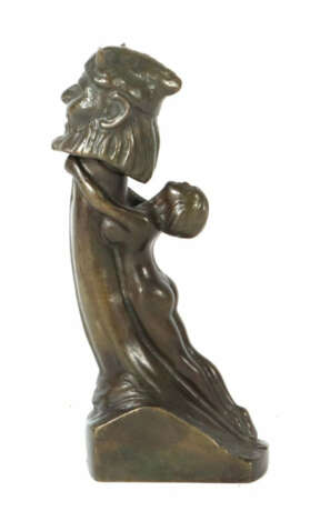 Erotische Figur ''Weiblicher Akt mit Phallus'', 2-tlg., Bronze patinie… - фото 1