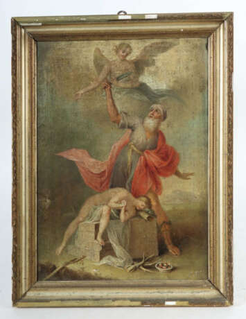 Maler des 18. Jh. ''Abraham opfert Isaak'', Isaak nackt auf einem Stei… - photo 2