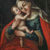Maler des 18./19. Jh. ''Maria mit Jesuskind'', Maria mit Schleier und … - photo 1