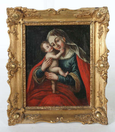 Maler des 18./19. Jh. ''Maria mit Jesuskind'', Maria mit Schleier und … - photo 2