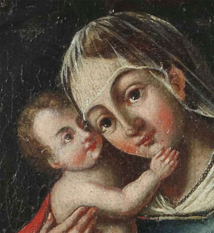 Maler des 18./19. Jh. ''Maria mit Jesuskind'', Maria mit Schleier und … - photo 4