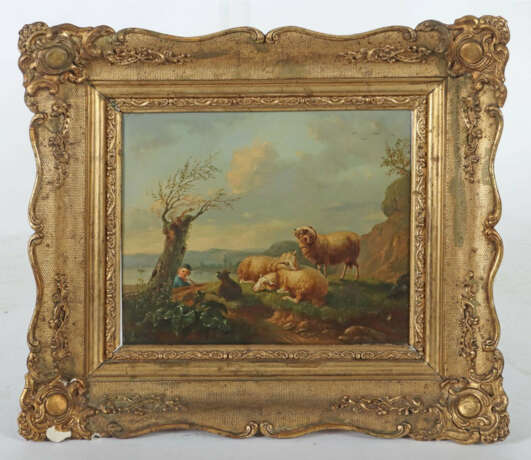 Brunhuber, A. Maler des 19. Jh.. ''Hirtenjunge mit Schafherde'', Schaf… - фото 2 Brunhuber, A. Maler des 19. Jh.. ''Hirtenjunge mit Schafherde'', Schaf… - фото 2