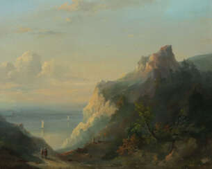 Duyn, C. v. d. Maler des 19. Jh.. ''Küstenlandschaft'', Blick auf eine…