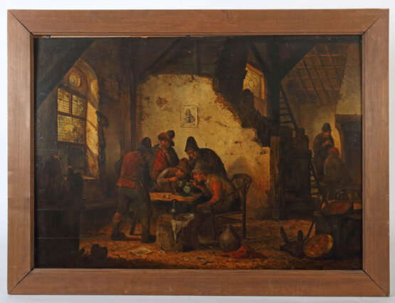 Genremaler/Kopist des 19. Jh. ''Würfelspieler'', flämische Interieursz… - Foto 2 Genremaler/Kopist des 19. Jh. ''Würfelspieler'', flämische Interieursz… - Foto 2