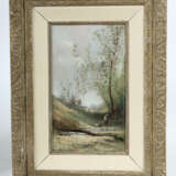 Maler des 19. Jh. wohl französisch. ''Wäscherin vor dem Dorf'', lichte… - Foto 2