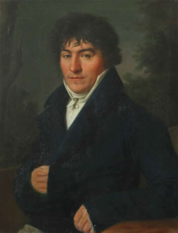 Porträtist des 19. Jh. ''Bildnis eines Herren'', um 1830, Darstellung … - Foto 1 Porträtist des 19. Jh. ''Bildnis eines Herren'', um 1830, Darstellung … - Foto 1