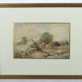 Maler des 19. Jh. ''Mühle in Conwy'', Landschaftsdarstellung mit Fraue… - Foto 2