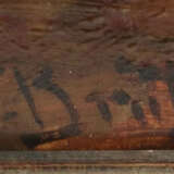 Maler des 19. Jh. ''Auf dem Weg zum Einkauf'', Vater und Tochter mit K… - photo 3