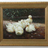 Maler des 20. Jh. ''Entengruppe im Wasser'', 6 weiße Enten in seichtem… - фото 2