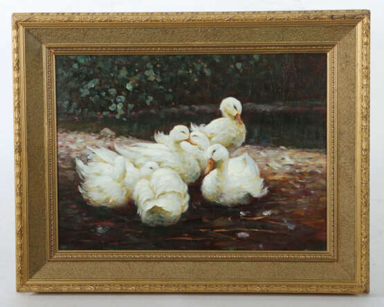 Maler des 20. Jh. ''Entengruppe im Wasser'', 6 weiße Enten in seichtem… - фото 2 Maler des 20. Jh. ''Entengruppe im Wasser'', 6 weiße Enten in seichtem… - фото 2