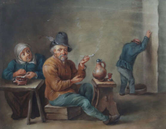 Flämischer Maler des 19. Jh. ''Der Raucher'', Innenraumszene mit sitze… - photo 1 Flämischer Maler des 19. Jh. ''Der Raucher'', Innenraumszene mit sitze… - photo 1