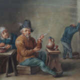 Flämischer Maler des 19. Jh. ''Der Raucher'', Innenraumszene mit sitze… - photo 1