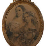 Maler des 19. Jh. ''Zwei Damen'', Bildnis zweier junger Frauen, modisc… - photo 1