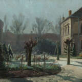 Monogrammist des 19. Jh. ''Schlosshof mit Bäumen'', Blick auf einen kl… - photo 1