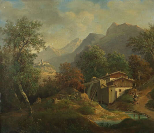 Monogrammist des 19. Jh. ''Alpine Landschaft'', Blick auf eine Landsch… - photo 1 Monogrammist des 19. Jh. ''Alpine Landschaft'', Blick auf eine Landsch… - photo 1