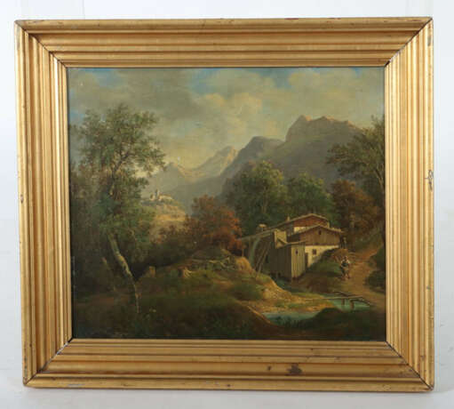 Monogrammist des 19. Jh. ''Alpine Landschaft'', Blick auf eine Landsch… - photo 2 Monogrammist des 19. Jh. ''Alpine Landschaft'', Blick auf eine Landsch… - photo 2