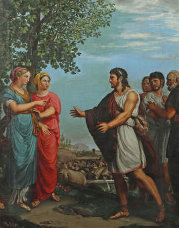 Richter, K. Maler/Kopist des 19. Jh.. ''Jacob mit Lea und Rahel'', meh… - Foto 1 Richter, K. Maler/Kopist des 19. Jh.. ''Jacob mit Lea und Rahel'', meh… - Foto 1