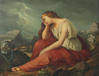 Schröter, Karl Maler des 19. Jh.. ''Antigone am Grab'', Antigone in we…