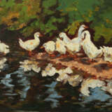 Kastner, M. Maler des 19./20. Jh.. ''Enten am Wasser'', stilisierte Da… - photo 1