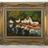 Kastner, M. Maler des 19./20. Jh.. ''Enten am Wasser'', stilisierte Da… - photo 2