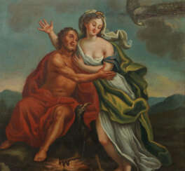 Maler des 19./20. Jh. ''Zeus und Hera auf dem Berg Ida'', Zeus in rote…