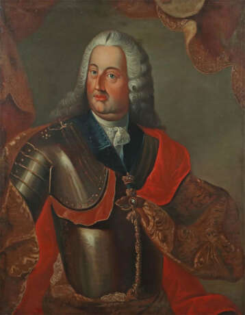 Maler des 19./20. Jh. ''Herrenbildnis im Harnisch'', Halbportrait eine… - photo 1