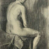 Maler des 19./20. Jh. ''Weiblicher Rückenakt'', eine junge Frau auf ei… - photo 1