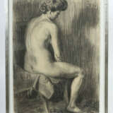 Maler des 19./20. Jh. ''Weiblicher Rückenakt'', eine junge Frau auf ei… - photo 2