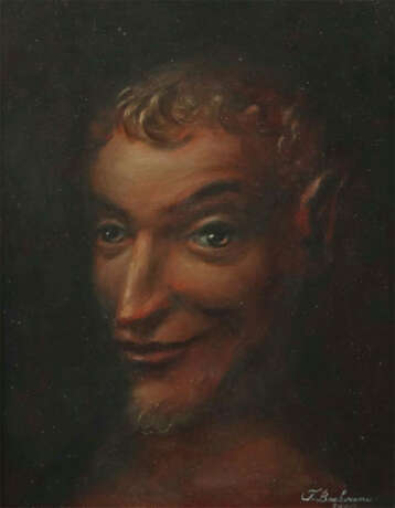 Bachmann, T. Maler des 20. Jh.. ''Der Faun'', Kopfportrait eines Faun … - Foto 1 Bachmann, T. Maler des 20. Jh.. ''Der Faun'', Kopfportrait eines Faun … - Foto 1