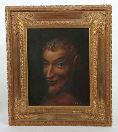 Bachmann, T. Maler des 20. Jh.. ''Der Faun'', Kopfportrait eines Faun … - Foto 2 Bachmann, T. Maler des 20. Jh.. ''Der Faun'', Kopfportrait eines Faun … - Foto 2