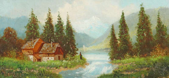 Deckert Maler des 20. Jh.. ''Im Harthal'', Blick auf einen Flusslauf i… - Foto 1 Deckert Maler des 20. Jh.. ''Im Harthal'', Blick auf einen Flusslauf i… - Foto 1