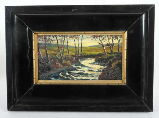 Maler des 20. Jh. ''Bachlauf'', zwischen herbstlicher Hügellandschaft … - photo 2 Maler des 20. Jh. ''Bachlauf'', zwischen herbstlicher Hügellandschaft … - photo 2