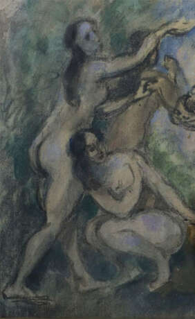 Maler des 20. Jh. ''Badende'', drei Damenakte am Waldrand, unsign., Mi… - фото 1