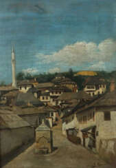 Maler des 20. Jh. ''Blick auf Sarajevo'', Blick auf eine Gasse der Sta…