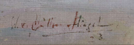 Maler des 20. Jh. ''Berglandschaft im Morgenrot'', Blick auf eine berg… - photo 3