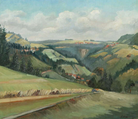 Votteler, G. Maler des 20. Jh.. ''Schwarzwaldtal'', Blick in ein somme… - фото 1 Votteler, G. Maler des 20. Jh.. ''Schwarzwaldtal'', Blick in ein somme… - фото 1