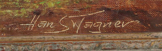 Wagner, Hans 1924 - ca. 1982, deutscher Maler. ''Fischer am Bergsee'',… - photo 3 Wagner, Hans 1924 - ca. 1982, deutscher Maler. ''Fischer am Bergsee'',… - photo 3