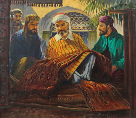 Arendt, Fred 1928 - 2014, deutscher Maler. ''Bem Teppichhändler'', meh… - photo 1 Arendt, Fred 1928 - 2014, deutscher Maler. ''Bem Teppichhändler'', meh… - photo 1