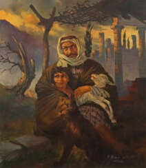 Arendt, Fred 1928 - 2014, deutscher Maler. ''Familie auf der Flucht'' …