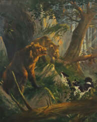 Arendt, Fred 1928 - 2014, deutscher Maler. ''Bären im Wald'', von Hund…