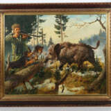 Arendt, Fred 1928 - 2014, deutscher Maler. ''Wildschweinjagd'', winter… - фото 2